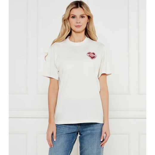 HUGO T-shirt Vintage Tee_14 | Relaxed fit ze sklepu Gomez Fashion Store w kategorii Bluzki damskie - zdjęcie 184506083