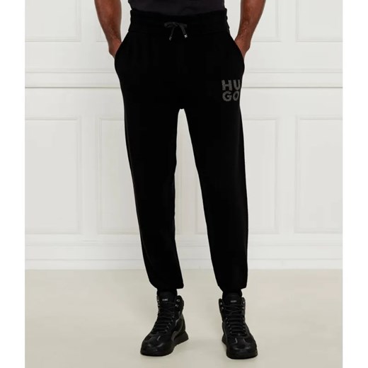 HUGO Wełniane spodnie dresowe San Steero-L | Loose fit ze sklepu Gomez Fashion Store w kategorii Spodnie męskie - zdjęcie 184506520