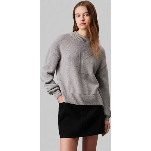 Calvin Klein Jeans Sweter INTARSIA | z dodatkiem wełny ze sklepu Gomez Fashion Store w kategorii Swetry damskie - zdjęcie 184508553