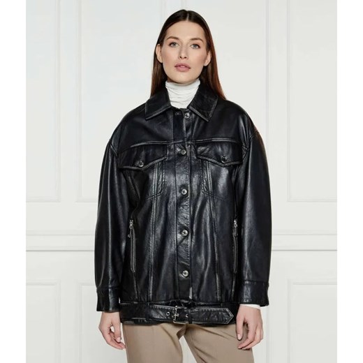 MAX&Co. Skórzana kurtka BEGONIA | Oversize fit ze sklepu Gomez Fashion Store w kategorii Kurtki damskie - zdjęcie 184509711