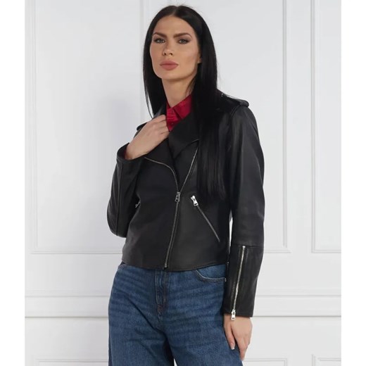 HUGO Skórzana ramoneska Lujana | Slim Fit ze sklepu Gomez Fashion Store w kategorii Kurtki damskie - zdjęcie 184513472