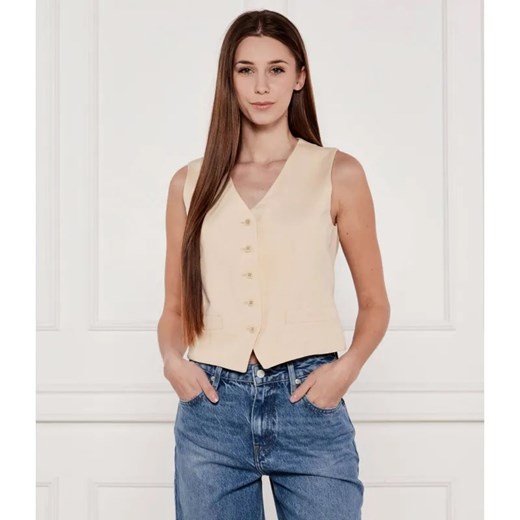 Weekend MaxMara Kamizelka PACE | Slim Fit | z dodatkiem lnu ze sklepu Gomez Fashion Store w kategorii Kamizelki damskie - zdjęcie 184513503