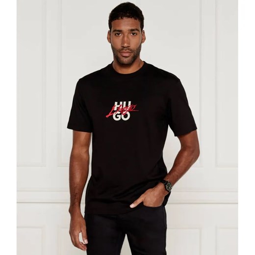 HUGO T-shirt Dlongny | Relaxed fit ze sklepu Gomez Fashion Store w kategorii T-shirty męskie - zdjęcie 184513730