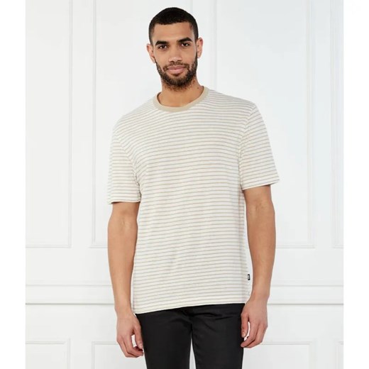 BOSS BLACK T-shirt H-Taut 28 | Regular Fit | z dodatkiem lnu ze sklepu Gomez Fashion Store w kategorii T-shirty męskie - zdjęcie 184513764