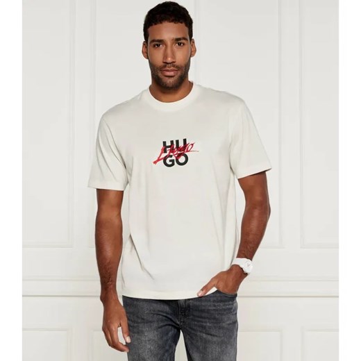 HUGO T-shirt Dlongny | Relaxed fit ze sklepu Gomez Fashion Store w kategorii T-shirty męskie - zdjęcie 184513883