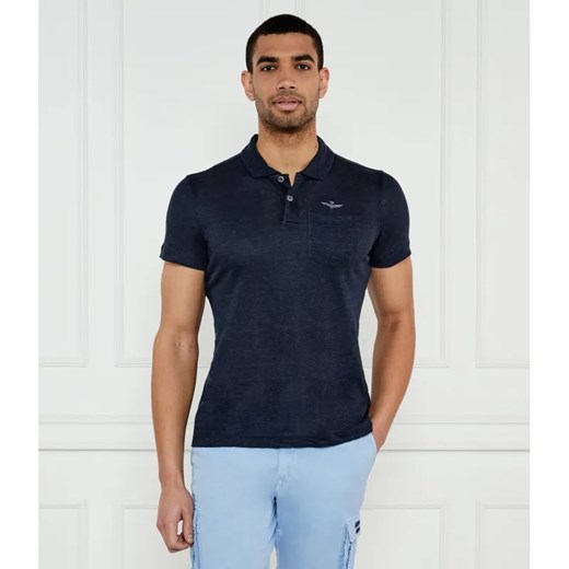 Aeronautica Militare Lniane polo | Regular Fit ze sklepu Gomez Fashion Store w kategorii T-shirty męskie - zdjęcie 184513961