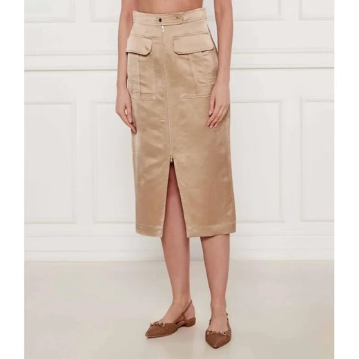 Marc Cain Satynowa spódnica | z dodatkiem lnu ze sklepu Gomez Fashion Store w kategorii Spódnice - zdjęcie 184514161