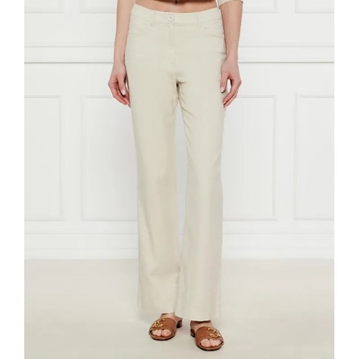 Marc Cain Spodnie | flare fit | z dodatkiem lnu ze sklepu Gomez Fashion Store w kategorii Spodnie damskie - zdjęcie 184514823