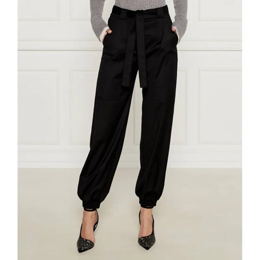 Pinko Wełniane spodnie z paskiem CAPRONI | Regular Fit ze sklepu Gomez Fashion Store w kategorii Spodnie damskie - zdjęcie 184515443