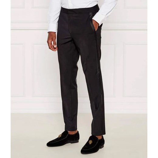 HUGO Wełniane spodnie Hesten224E1X | Extra slim fit ze sklepu Gomez Fashion Store w kategorii Spodnie męskie - zdjęcie 184516024