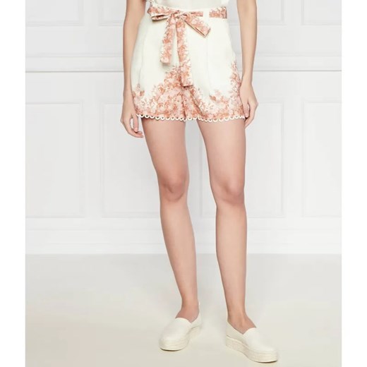 TWINSET Lniane szorty + pasek | Regular Fit ze sklepu Gomez Fashion Store w kategorii Szorty - zdjęcie 184516300