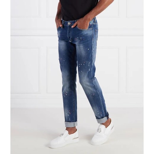 Philipp Plein Jeansy Denim Trousers Super Straight Cut Skull&Bones ze sklepu Gomez Fashion Store w kategorii Jeansy męskie - zdjęcie 184516591