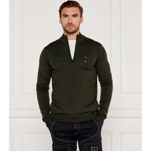 Aeronautica Militare Wełniany sweter | Regular Fit ze sklepu Gomez Fashion Store w kategorii Swetry męskie - zdjęcie 184516620