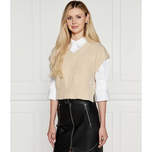 HUGO Kamizelka selleny | Regular Fit ze sklepu Gomez Fashion Store w kategorii Kamizelki damskie - zdjęcie 184516714