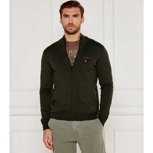 Aeronautica Militare Wełniany kardigan | Regular Fit ze sklepu Gomez Fashion Store w kategorii Swetry męskie - zdjęcie 184516894
