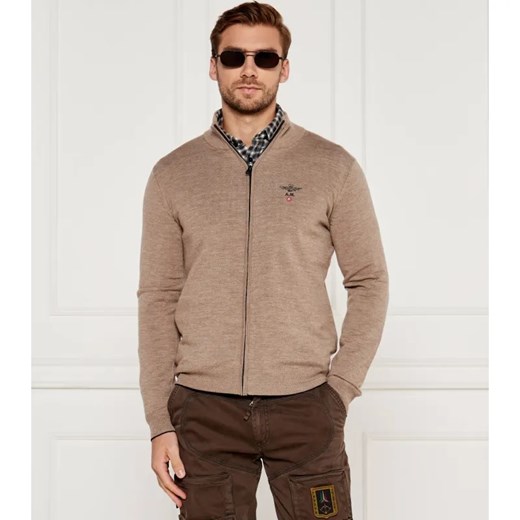 Aeronautica Militare Wełniany kardigan | Regular Fit Aeronautica Militare L Gomez Fashion Store wyprzedaż