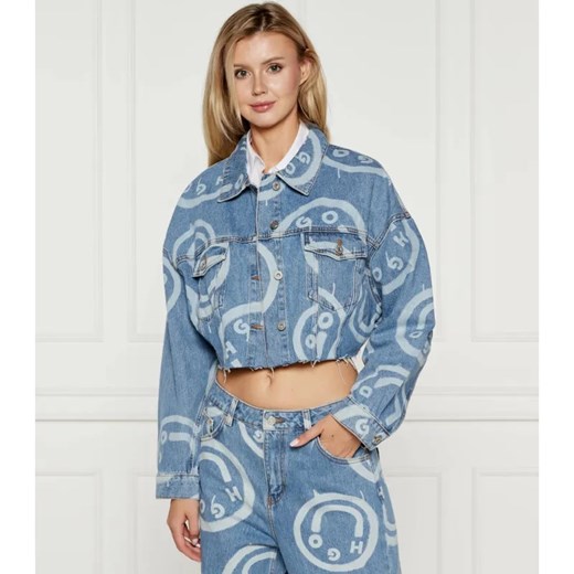 Hugo Blue Kurtka jeansowa Lou | Cropped Fit ze sklepu Gomez Fashion Store w kategorii Kurtki damskie - zdjęcie 184517720