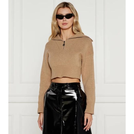 HUGO Sweter Sheveni | Cropped Fit | z dodatkiem wełny i kaszmiru ze sklepu Gomez Fashion Store w kategorii Swetry damskie - zdjęcie 184517732