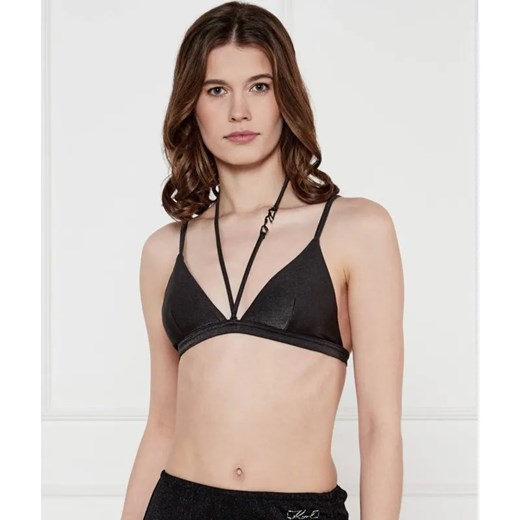 Karl Lagerfeld Góra od bikini DNA Shine Halter ze sklepu Gomez Fashion Store w kategorii Stroje kąpielowe - zdjęcie 184519340