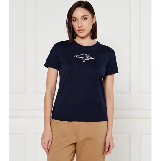 Tommy Hilfiger T-shirt | Regular Fit ze sklepu Gomez Fashion Store w kategorii Bluzki damskie - zdjęcie 184519841