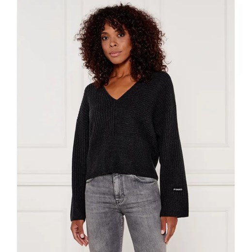 Pinko Wełniany sweter APHRODITE GIANT | Loose fit | z dodatkiem kaszmiru ze sklepu Gomez Fashion Store w kategorii Swetry damskie - zdjęcie 184519940