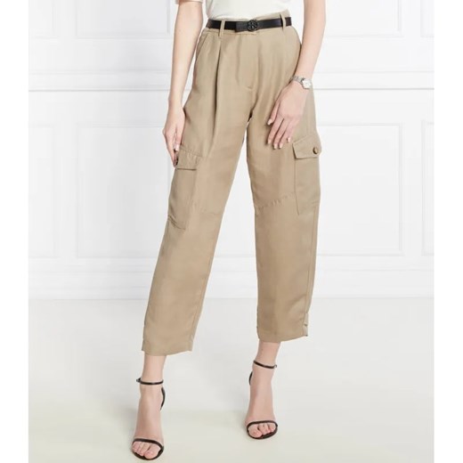 Marella SPORT Spodnie cargo GIADA | Relaxed fit | z dodatkiem lnu ze sklepu Gomez Fashion Store w kategorii Spodnie damskie - zdjęcie 184520452