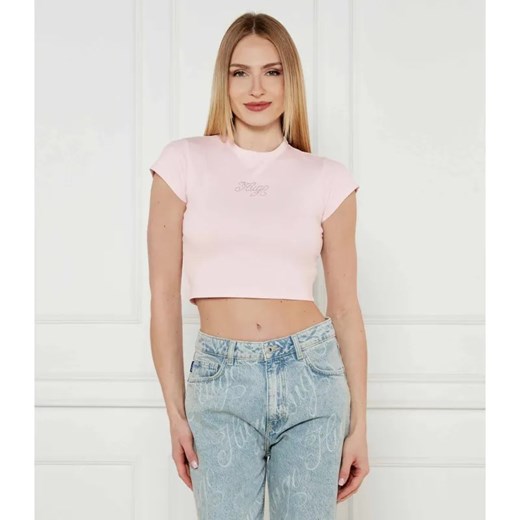 Hugo Blue T-shirt Dome_B | Cropped Fit ze sklepu Gomez Fashion Store w kategorii Bluzki damskie - zdjęcie 184520460