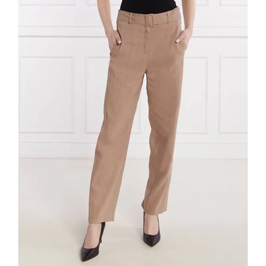 Marella SPORT Lniane spodnie ESORDIO | Straight fit ze sklepu Gomez Fashion Store w kategorii Spodnie damskie - zdjęcie 184520543