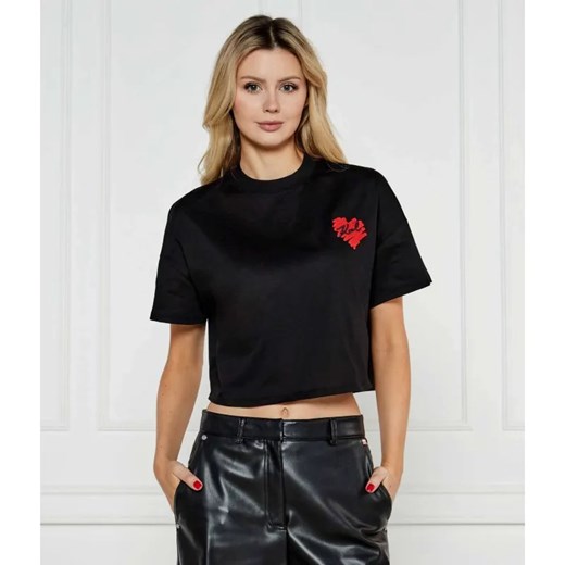 Karl Lagerfeld T-shirt HEARTS | Cropped Fit ze sklepu Gomez Fashion Store w kategorii Bluzki damskie - zdjęcie 184520664