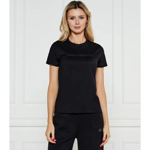 Karl Lagerfeld T-shirt COMMERCIAL LOGO | Regular Fit ze sklepu Gomez Fashion Store w kategorii Bluzki damskie - zdjęcie 184520850