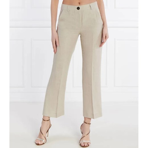 Marella Lniane spodnie MUSCHIO | Straight fit ze sklepu Gomez Fashion Store w kategorii Spodnie damskie - zdjęcie 184520900