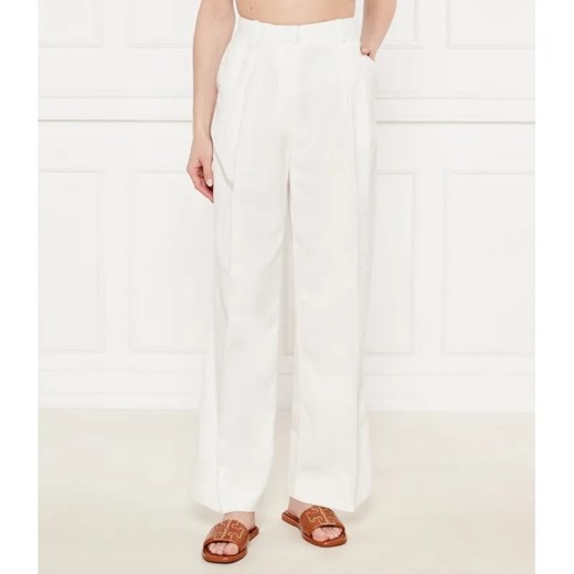 Tommy Hilfiger Spodnie | flare fit | z dodatkiem lnu ze sklepu Gomez Fashion Store w kategorii Spodnie damskie - zdjęcie 184521440