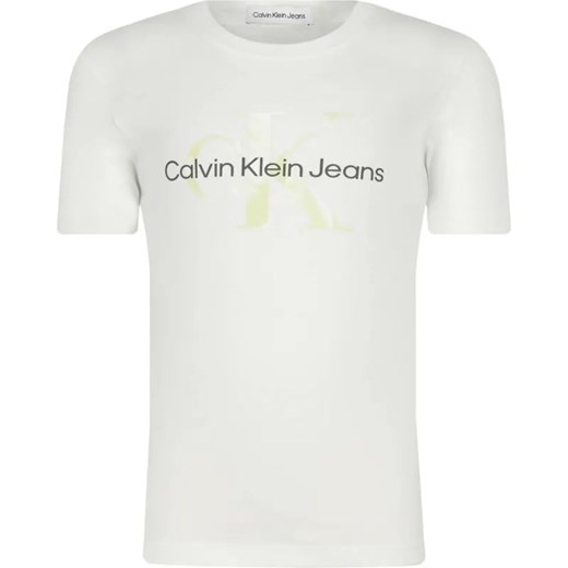Calvin Klein Jeans T-shirt MONOGRAM PRINT LOGO | Regular Fit ze sklepu Gomez Fashion Store w kategorii T-shirty chłopięce - zdjęcie 184521790