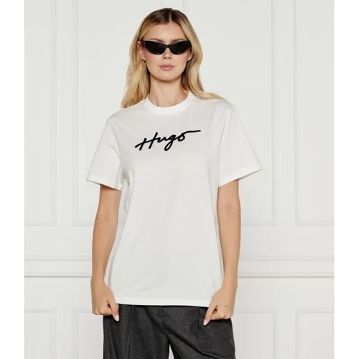 HUGO T-shirt VINTAGE | Loose fit ze sklepu Gomez Fashion Store w kategorii Bluzki damskie - zdjęcie 184522283