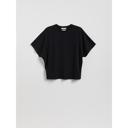 Reserved - T-shirt oversize z Modalem - czarny ze sklepu Reserved w kategorii Bluzki damskie - zdjęcie 184523163