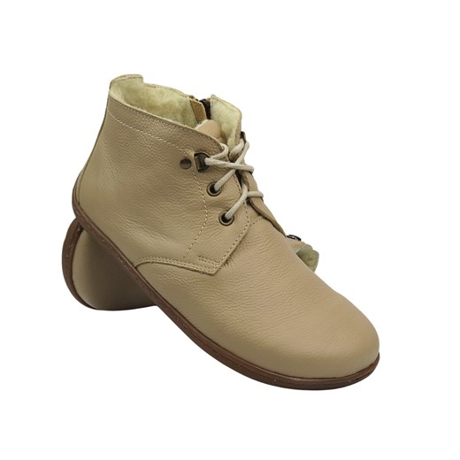 Barefoot botki minimalistyczne damskie jasnobeżowe Helios Komfort 501P ze sklepu ulubioneobuwie w kategorii Botki - zdjęcie 184523520