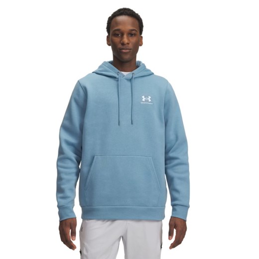 Męska bluza dresowa nierozpinana z kapturem Under Armour UA Icon Fleece Hoodie - niebieska ze sklepu Sportstylestory.com w kategorii Bluzy męskie - zdjęcie 184525681