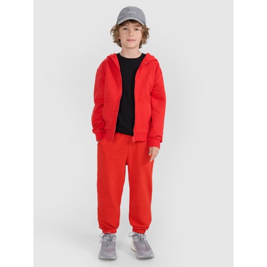 Chłopięca bluza dresowa rozpinana z kapturem 4F 4FJRAW24TSWSM1832 - pomarańczowa 4f Junior 152 okazyjna cena Sportstylestory.com