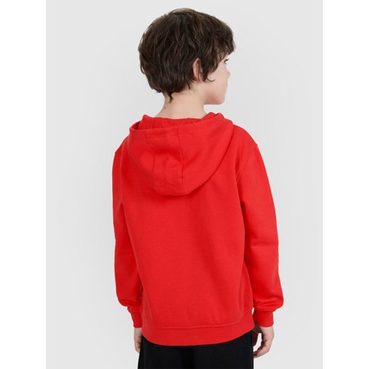 Chłopięce bluza dresowa nierozpinana bez kaptura 4F 4FJRAW24TSWSM1833 - pomarańczowa ze sklepu Sportstylestory.com w kategorii Bluzy chłopięce - zdjęcie 184525912