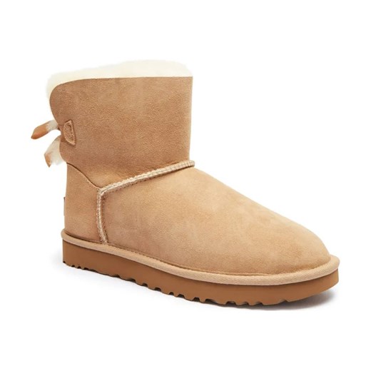 UGG Skórzane śniegowce MINI BAILEY BOW II | z dodatkiem wełny ze sklepu Gomez Fashion Store w kategorii Śniegowce damskie - zdjęcie 184526043