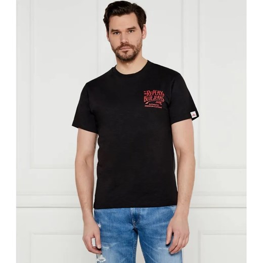 Replay T-shirt SLUB | Regular Fit ze sklepu Gomez Fashion Store w kategorii T-shirty męskie - zdjęcie 184526553