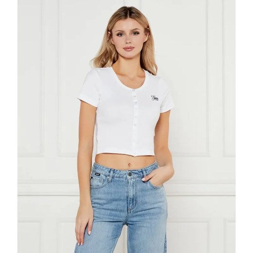 Guess Jeans Bluzka SNAP EMBRO | Cropped Fit ze sklepu Gomez Fashion Store w kategorii Bluzki damskie - zdjęcie 184526683