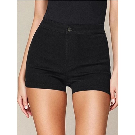 Sinsay - Szorty jeansowe high waist - czarny Sinsay 36 Sinsay