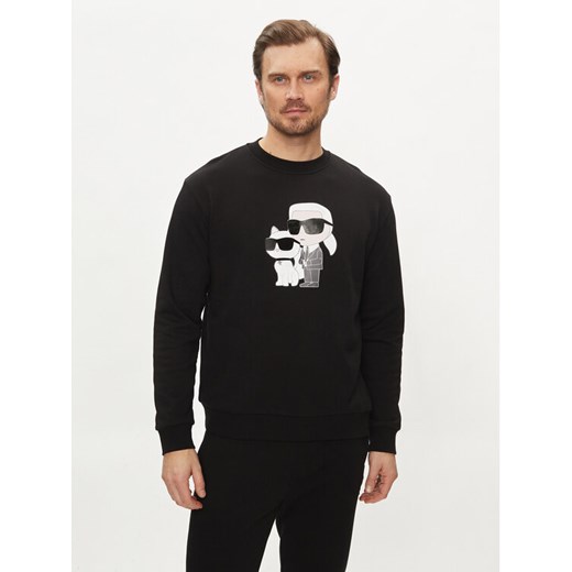 KARL LAGERFELD Bluza 705063 542941 Czarny Regular Fit ze sklepu MODIVO w kategorii Bluzy męskie - zdjęcie 184532950