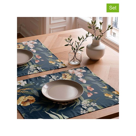 Mint Rugs Podkładki stołowe (2 szt.) &quot;Kendra&quot; w kolorze granatowym - 50 x 40 cm ze sklepu Limango Polska w kategorii Podkładki na stół - zdjęcie 184534204