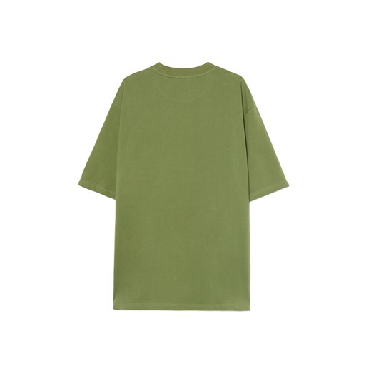 Cropp - Basicowa zielona koszulka comfort - zielony Cropp L Cropp