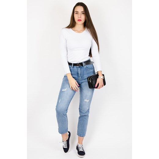 JASNE SPODNIE JEANSOWE TYPU RELAXED FIT - WYSOKI STAN ze sklepu olika.com.pl w kategorii Jeansy damskie - zdjęcie 184535161