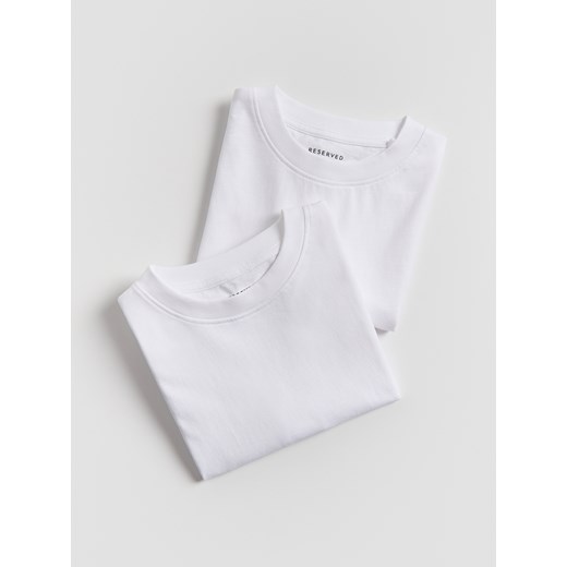 Reserved - Bawełniany t-shirt 2 pack - biały ze sklepu Reserved w kategorii T-shirty chłopięce - zdjęcie 184535474