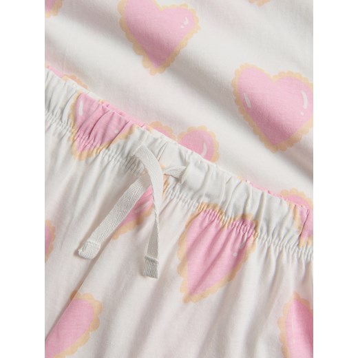 Reserved - Dwuczęściowa piżama w serca - złamana biel Reserved 158/164 (12-13 lat) Reserved