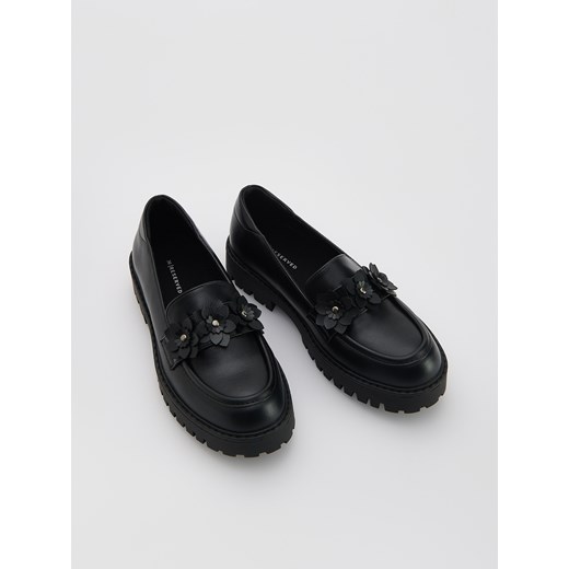 Reserved - Loafersy z imitacji skóry - czarny ze sklepu Reserved w kategorii Półbuty dziecięce - zdjęcie 184535570